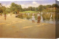 Cafe Concert Singer Canvas Paintings - A Morning Walk by John Singer Sargent