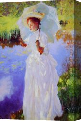 Cafe Concert Singer Canvas Paintings - A Morning Walk lady by John Singer Sargent