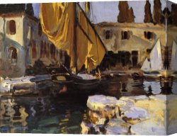 Singer Canvas Paintings - Boat with The Golden Sail San Vigilio by John Singer Sargent