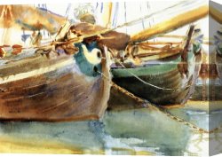 Singer Canvas Paintings - Boats Venice by John Singer Sargent