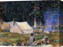 Lake Arrowhead Canvas Paintings - Camping at Lake O'Hara by John Singer Sargent