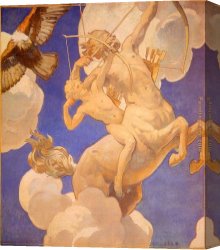 Cafe Concert Singer Canvas Paintings - Chiron and Achilles by John Singer Sargent