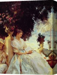 Singer Canvas Paintings - In a Garden Corfu by John Singer Sargent