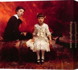 Marie Canvas Paintings - Portrait of Edouard and Marie-Loise Pailleron by John Singer Sargent