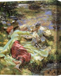 Cafe Concert Singer Canvas Paintings - The Chess Game by John Singer Sargent