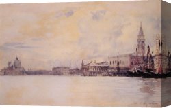 The Doge's Palace From The Entrance to The Grand Canal Canvas Paintings - The Entrance to the Grand Canal Venice by John Singer Sargent