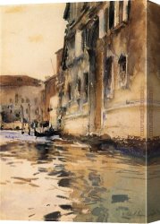 Singer Canvas Paintings - Venetian Canal Palazzo Corner by John Singer Sargent