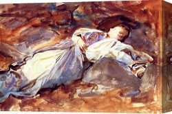 Violet Canvas Paintings - Violet Sleeping by John Singer Sargent