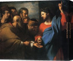Money Canvas Paintings - The Tribute Money by John Singleton Copley