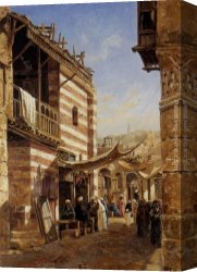 Before a Mosque (cairo) Canvas Paintings - The School near the Babies Sharouri Cairo by John Varley