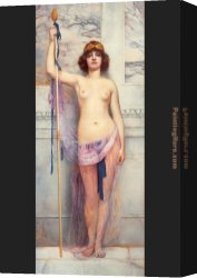 John William Godward Canvas Paintings - A Priestess by John William Godward