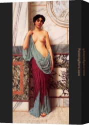 John William Godward Canvas Paintings - At the Thermae by John William Godward