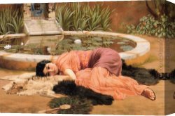 John Linnell Canvas Paintings - Dolce far niente by John William Godward