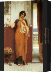 Thoughts of Springtime Canvas Paintings - Idle Thoughts by John William Godward