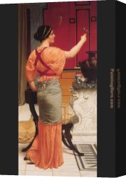 John William Godward Canvas Paintings - Lesbia with her Sparrow by John William Godward