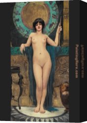 Study of a Punt Moored at Twickenham Canvas Paintings - Study of Campaspe by John William Godward