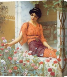 Hearts And Flowers I Canvas Paintings - Summer Flowers by John William Godward