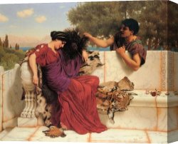 John William Godward Canvas Paintings - The Old Old Story by John William Godward