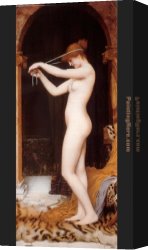 John William Godward Canvas Paintings - Venus Binding Her Hair by John William Godward