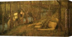 Waterhouse Canvas Paintings - A Naiad by John William Waterhouse