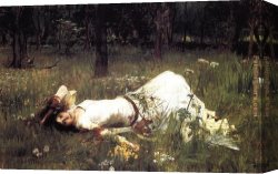 John Linnell Canvas Paintings - Ophelia by John William Waterhouse