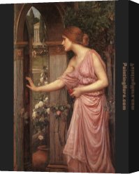 Secret Garden I Canvas Paintings - Psyche Entering Cupid's Garden by John William Waterhouse