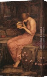 Golden Harvest Canvas Paintings - Psyche Opening the Golden Box by John William Waterhouse