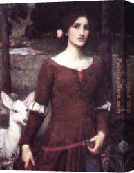 Waterhouse Canvas Paintings - The Lady Clare by John William Waterhouse
