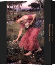 Waterhouse Canvas Paintings - Waterhouse Narcissus by John William Waterhouse
