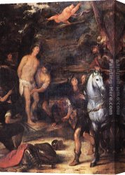 Martyrdom of St Sebastian Canvas Paintings - Martyrdom of St. Sebastian by Jose Antolinez