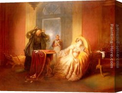 Napoleon, King of Italy Canvas Paintings - Napoleon Et Josephine Avec La Cartomancienne by Josef Danhauser