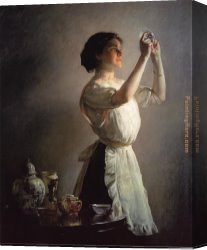 Decamps Canvas Paintings - The Blue Cup by Joseph DeCamp