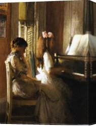 Decamps Canvas Paintings - The Music Lesson by Joseph DeCamp