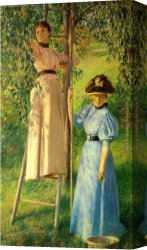 Decamps Canvas Paintings - The Pear Orchard by Joseph DeCamp