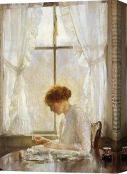Decamps Canvas Paintings - The Seamstress by Joseph DeCamp