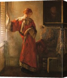Decamps Canvas Paintings - The Window Blind by Joseph DeCamp