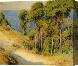 Decamps Canvas Paintings - Trees Along the Coast by Joseph DeCamp