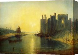 Building Canvas Paintings - Caernarvon Castle by Joseph Mallord William Turner