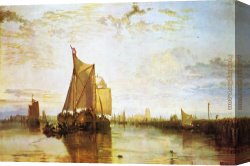 Boats Canvas Paintings - Dort the Dort Packet Boat from Rotterdam Bacalmed by Joseph Mallord William Turner