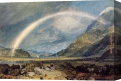 In Western Mountains Canvas Paintings - Kilchern Castle with the Cruchan Ben Mountains Scotland Noon by Joseph Mallord William Turner