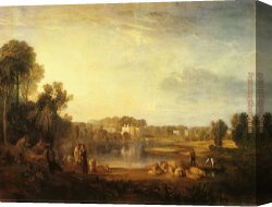 Study of a Punt Moored at Twickenham Canvas Paintings - Pope's Villa at Twickenham by Joseph Mallord William Turner
