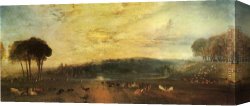 Lake Arrowhead Canvas Paintings - The Lake Petworth sunset fighting bucks by Joseph Mallord William Turner
