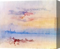 East Bergholt Rectory Canvas Paintings - Venice Looking East from the Guidecca Sunrise by Joseph Mallord William Turner
