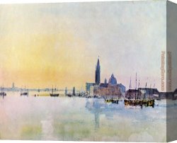 Venice Canvas Paintings - Venice San Guirgio from the Dogana Sunrise by Joseph Mallord William Turner