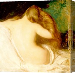 Hair Canvas Paintings - Woman Drying her Hair by Joseph Rodefer de Camp