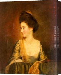Kentucky Derby Canvas Paintings - Portrait Of Susannah Leigh (1736-1804) by Joseph Wright of Derby