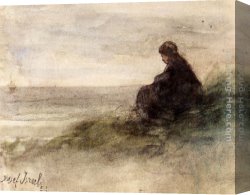 Return Canvas Paintings - Awaiting The Fishermen's Return by Jozef Israels