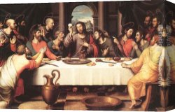 Picture of The Last Supper II Canvas Paintings - The Last Supper by Juan de Juanes