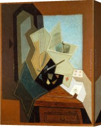 Painter in His Studio Canvas Paintings - The Painter's Window by Juan Gris