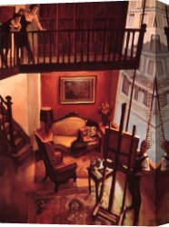 Juarez Canvas Paintings - Arelier in Paris by Juarez Machado